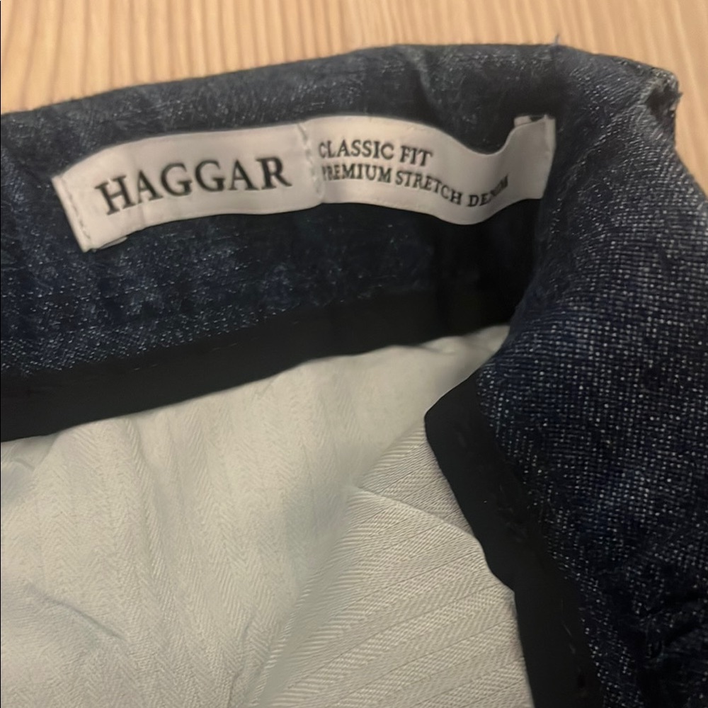 36/32 Haggar Classic Fit Premium Stretch Denim blue slacks